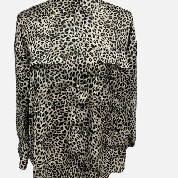 Zara Women’s Leopard Print Blouse, Size MEDIUM NEW WITH TAG! - Picture 5 of 7